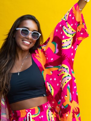 Kimono Arara Rosa